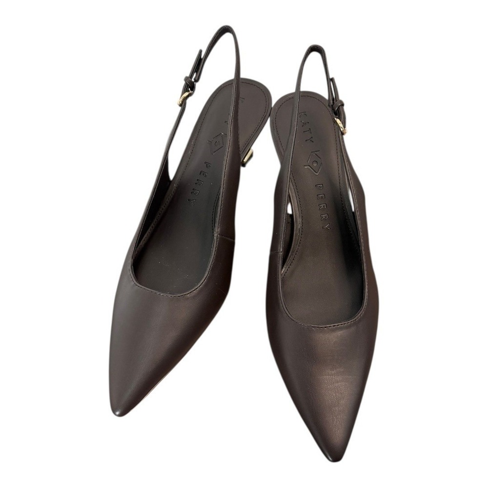 Katy Perry The Oceanview Slingback Heels Softy Nappa Coffee Brown 5 NIB - Picture 4 of 11